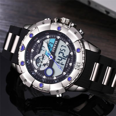 Stryve 8001 Ūdensnecaurlaidīgi vīriešu rokas pulksteņi karsti izpārdošanas divu kustību relojes vīriešu modes dizaineru vīriešu luksusa pulksteņi