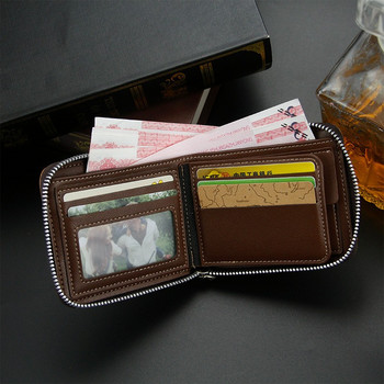 ανδρικό πορτοφόλι Τσάντα χρημάτων μονόχρωμο δερμάτινο επαγγελματικό κοντό πορτοφόλι Famous Vintage billetera hombre Ανδρικό πορτοφόλι τσέπης Walltes