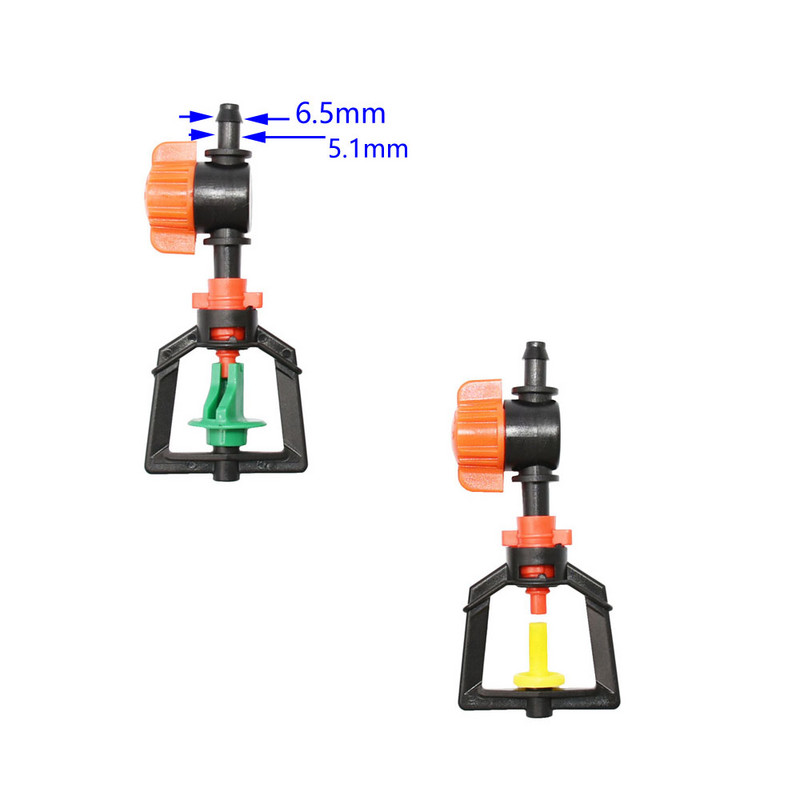 5 τμχ 360 Περιστρεφόμενοι ψεκαστήρες Διάθλασης Micro ακροφύσιο κήπου Σύστημα ομίχλης στάγδην άρδευσης Κρεμαστός υγραντήρας ψεκαστήρας