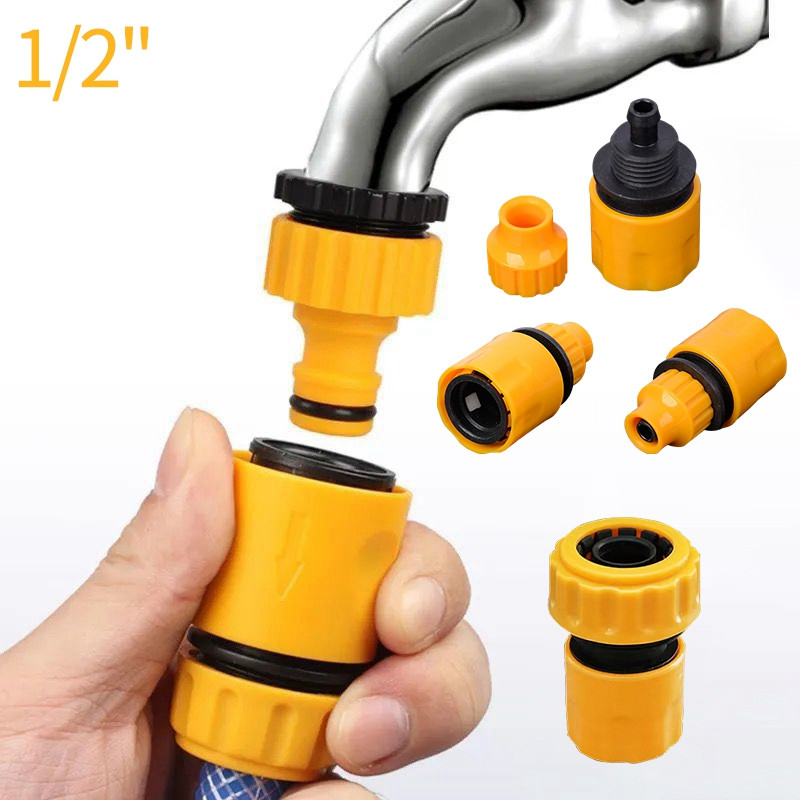 6 τμχ ABS Garden Quick Hose Connector 1/2" Ακραίος διπλός αρσενικός σύνδεσμος συνδέσμου λάστιχου για ακροφύσιο ψεκασμού πιστολιού νερού σωλήνα σωλήνα σωλήνα