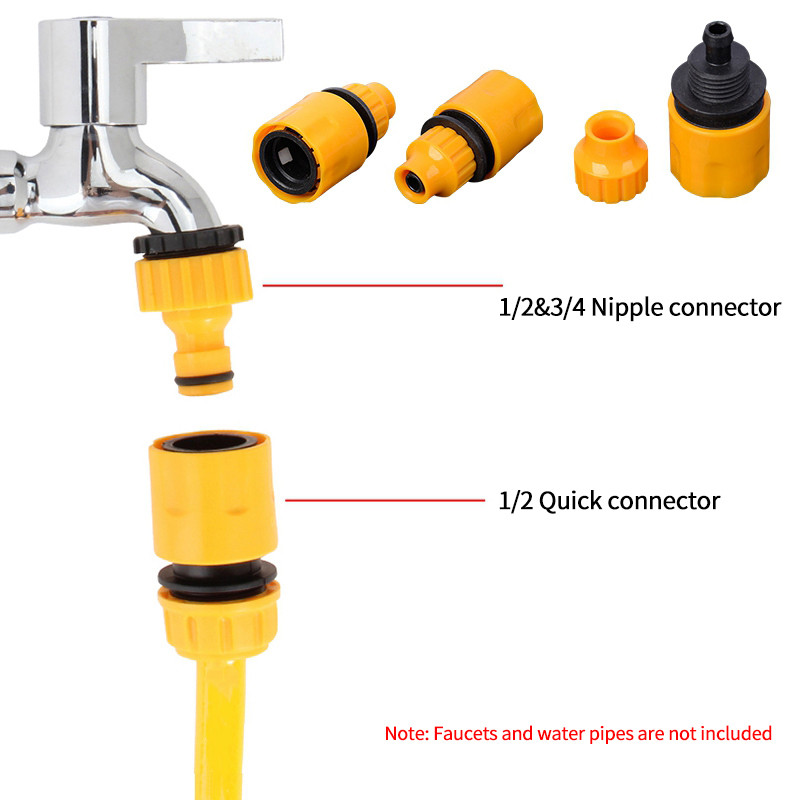 6 τμχ ABS Garden Quick Hose Connector 1/2" Ακραίος διπλός αρσενικός σύνδεσμος συνδέσμου λάστιχου για ακροφύσιο ψεκασμού πιστολιού νερού σωλήνα σωλήνα σωλήνα