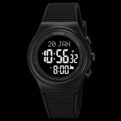 SKMEI Fashion Back Light Μουσουλμανικά ανδρικά ρολόγια Azan για προσευχή με πυξίδα Qibla Adhan Alarm Hijri Ισλαμικό ρολόι χειρός reloj hombre