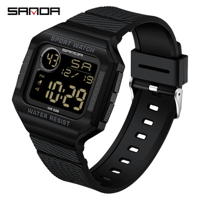 SANDA jauni vīriešu pulksteņi sporta militārais pulkstenis datumu izturīgs ūdensizturīgs digitālais rokas pulkstenis vīriešiem Pulkstenis relogio masculino 2129