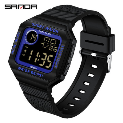 SANDA jauni vīriešu pulksteņi sporta militārais pulkstenis datumu izturīgs ūdensizturīgs digitālais rokas pulkstenis vīriešiem Pulkstenis relogio masculino 2129