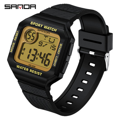 SANDA jauni vīriešu pulksteņi sporta militārais pulkstenis datumu izturīgs ūdensizturīgs digitālais rokas pulkstenis vīriešiem Pulkstenis relogio masculino 2129