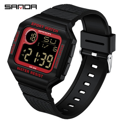 SANDA jauni vīriešu pulksteņi sporta militārais pulkstenis datumu izturīgs ūdensizturīgs digitālais rokas pulkstenis vīriešiem Pulkstenis relogio masculino 2129