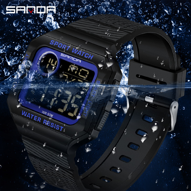 SANDA jauni vīriešu pulksteņi sporta militārais pulkstenis datumu izturīgs ūdensizturīgs digitālais rokas pulkstenis vīriešiem Pulkstenis relogio masculino 2129