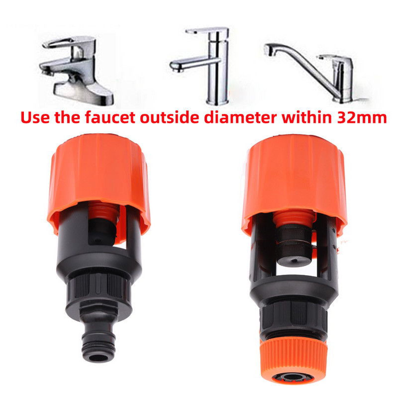 Jaucējkrāns Universāls šļūtenes savienotājs Virtuve Ātrā savienošana Dārza laistīšana Apūdeņošana Ūdens caurules adapteris Atkārtoti lietojami savienojošie elementi