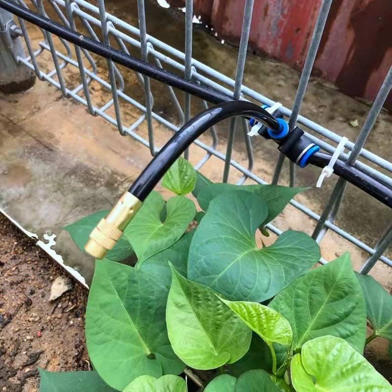 5/10 kom Podesivi raspršivač magle 360° rotirajući bakreni raspršivači 8 mm Ravni potisni spojni spoj Vlaženje Navodnjavanje