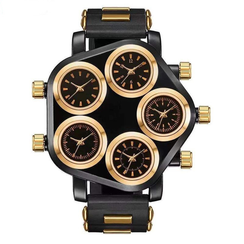 Foršs pulkstenis Vīriešu sporta pulksteņi piecu laika zonu silikona siksniņa punk liela ciparnīca Kvarca rokas pulkstenis vīriešu pulkstenis stunda Relogio Masculino