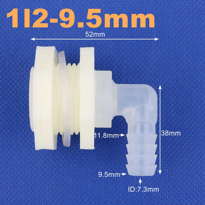 1 set ABS 1/2 inča do 6,4~20 mm koljenasti priključak za spremnik za vodu, spoj cijevi za navodnjavanje za akvarij, vrt, Adapter za vodu od 90 stupnjeva