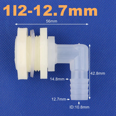 1 set ABS 1/2 inča do 6,4~20 mm koljenasti priključak za spremnik za vodu, spoj cijevi za navodnjavanje za akvarij, vrt, Adapter za vodu od 90 stupnjeva