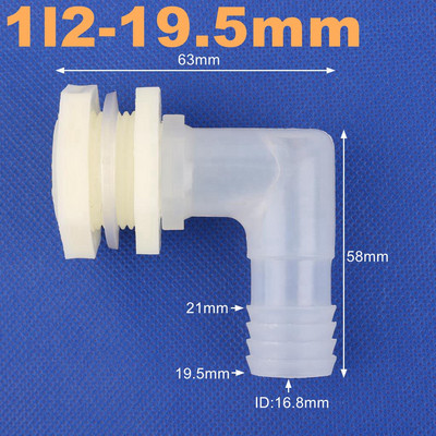 1 set ABS 1/2 inča do 6,4~20 mm koljenasti priključak za spremnik za vodu, spoj cijevi za navodnjavanje za akvarij, vrt, Adapter za vodu od 90 stupnjeva