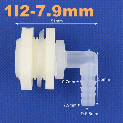 1 set ABS 1/2 inča do 6,4~20 mm koljenasti priključak za spremnik za vodu, spoj cijevi za navodnjavanje za akvarij, vrt, Adapter za vodu od 90 stupnjeva