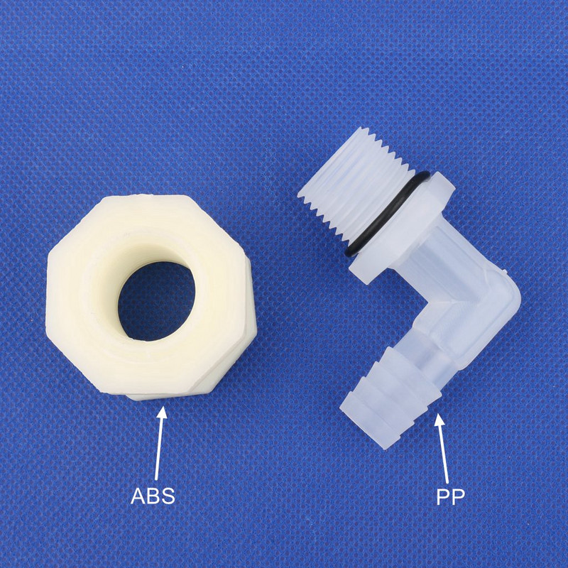 1 set ABS 1/2 inča do 6,4~20 mm koljenasti priključak za spremnik za vodu, spoj cijevi za navodnjavanje za akvarij, vrt, Adapter za vodu od 90 stupnjeva