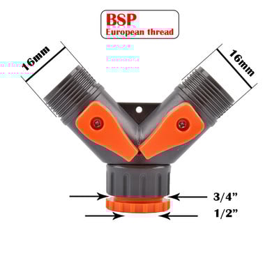 Plastični ventil crijevo Brza spojnica 1/2 3/4 inča Cijevna spojnica Zaustavna spojnica za vodu 20/16 mm Popravak spoja Sustav za navodnjavanje