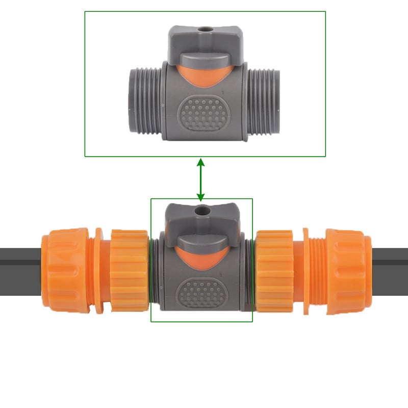 Plastični ventil crijevo Brza spojnica 1/2 3/4 inča Cijevna spojnica Zaustavna spojnica za vodu 20/16 mm Popravak spoja Sustav za navodnjavanje