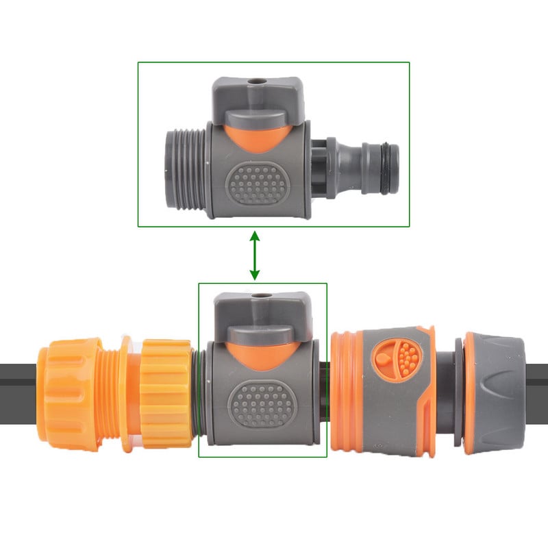 Plastični ventil crijevo Brza spojnica 1/2 3/4 inča Cijevna spojnica Zaustavna spojnica za vodu 20/16 mm Popravak spoja Sustav za navodnjavanje
