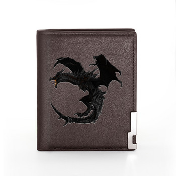 Υψηλής ποιότητας Δερμάτινο πορτοφόλι εκτύπωσης Demon Dragon Ανδρικά Γυναικεία Billfold Slim Κάτοχοι πιστωτικών καρτών/ταυτότητας Ένθετα κοντά πορτοφόλια
