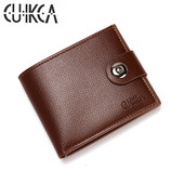 CUIKCA Vyriškos piniginės Hasp Piniginė PU Odinė Piniginė Kortelių laikiklis Carteira Masculina Vidinis Užtrauktukas Kišenė Carteras Bifold Piniginė