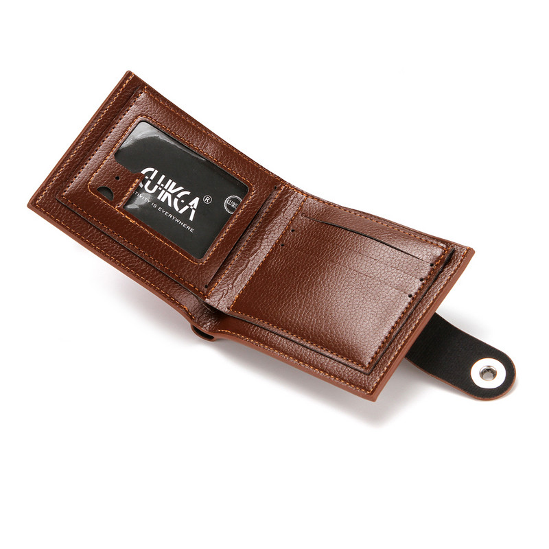 CUIKCA Vyriškos piniginės Hasp Piniginė PU Odinė Piniginė Kortelių laikiklis Carteira Masculina Vidinis Užtrauktukas Kišenė Carteras Bifold Piniginė