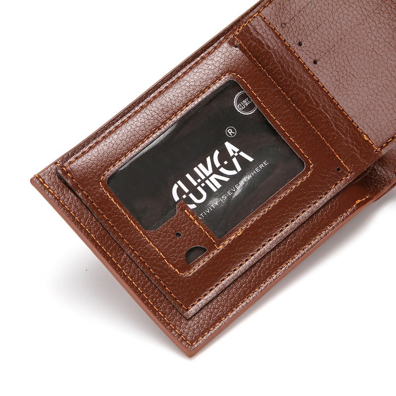 CUIKCA Vyriškos piniginės Hasp Piniginė PU Odinė Piniginė Kortelių laikiklis Carteira Masculina Vidinis Užtrauktukas Kišenė Carteras Bifold Piniginė