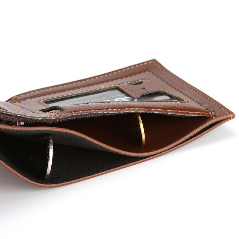 CUIKCA Vyriškos piniginės Hasp Piniginė PU Odinė Piniginė Kortelių laikiklis Carteira Masculina Vidinis Užtrauktukas Kišenė Carteras Bifold Piniginė