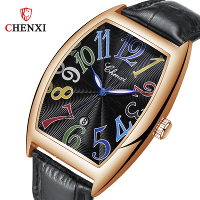 2022-es új CHENXI karórák férfi divatos, nagy, négyzet alakú számlappal rendelkező bőr karóra férfiaknak, vízálló órák, üzleti alkalmi férfi kvarcóra