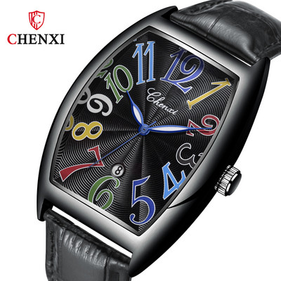 2022-es új CHENXI karórák férfi divatos, nagy, négyzet alakú számlappal rendelkező bőr karóra férfiaknak, vízálló órák, üzleti alkalmi férfi kvarcóra
