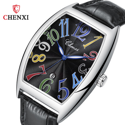 2022-es új CHENXI karórák férfi divatos, nagy, négyzet alakú számlappal rendelkező bőr karóra férfiaknak, vízálló órák, üzleti alkalmi férfi kvarcóra