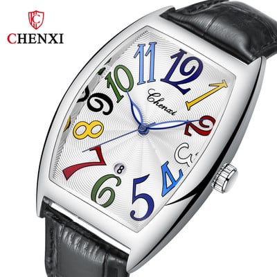 2022-es új CHENXI karórák férfi divatos, nagy, négyzet alakú számlappal rendelkező bőr karóra férfiaknak, vízálló órák, üzleti alkalmi férfi kvarcóra