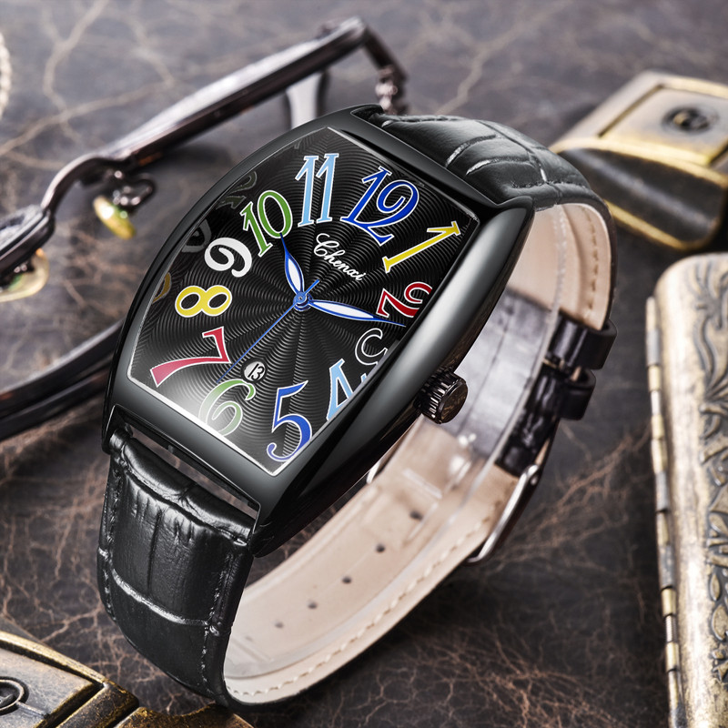 2022-es új CHENXI karórák férfi divatos, nagy, négyzet alakú számlappal rendelkező bőr karóra férfiaknak, vízálló órák, üzleti alkalmi férfi kvarcóra