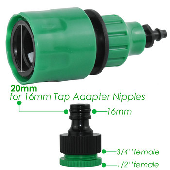 KESLA 2PCS Адаптер за бързо свързване с 1/4 (ID 4 mm) или 3/8 инча (8 mm) бодлив конектор за напояване на оранжерия за поливане на градина