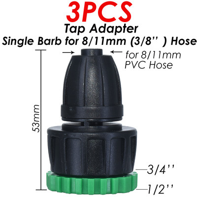 KESLA 2TK kiirühendusadapter 1/4 (ID 4 mm) või 3/8 tolli (8 mm) okastraatühendusega aia kastmise kasvuhoone jaoks