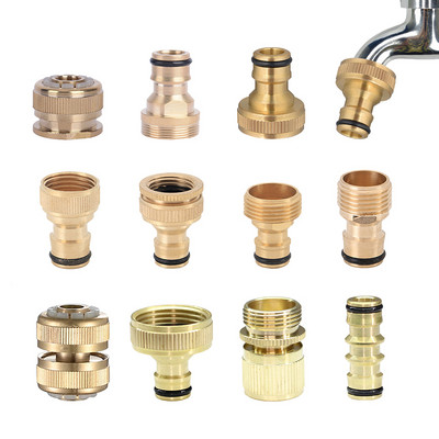 1/2" 3/4" menetes gyorscsatlakozó sárgaréz adapter kerti öntöző csatlakozó csepegtető réz tömlőszerelvények kerti öntözőrendszer