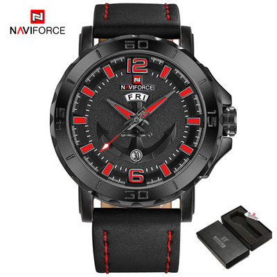 Jauns NAVIFORCE pulkstenis vīriešiem Modes ikdienas vīriešu kvarca rokas pulkstenis analogais datuma pulkstenis Luksusa zīmola Man sporta 3ATM ūdensizturīgs pulkstenis