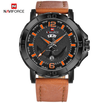 Jauns NAVIFORCE pulkstenis vīriešiem Modes ikdienas vīriešu kvarca rokas pulkstenis analogais datuma pulkstenis Luksusa zīmola Man sporta 3ATM ūdensizturīgs pulkstenis