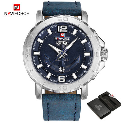 Jauns NAVIFORCE pulkstenis vīriešiem Modes ikdienas vīriešu kvarca rokas pulkstenis analogais datuma pulkstenis Luksusa zīmola Man sporta 3ATM ūdensizturīgs pulkstenis
