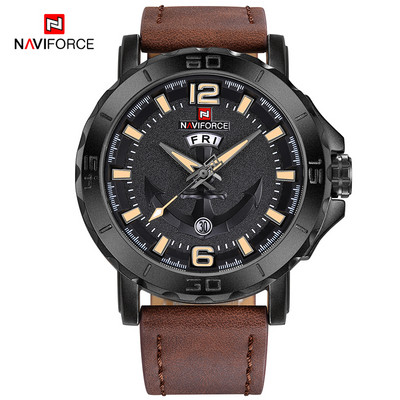 Jauns NAVIFORCE pulkstenis vīriešiem Modes ikdienas vīriešu kvarca rokas pulkstenis analogais datuma pulkstenis Luksusa zīmola Man sporta 3ATM ūdensizturīgs pulkstenis