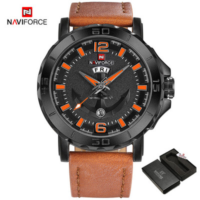 Jauns NAVIFORCE pulkstenis vīriešiem Modes ikdienas vīriešu kvarca rokas pulkstenis analogais datuma pulkstenis Luksusa zīmola Man sporta 3ATM ūdensizturīgs pulkstenis