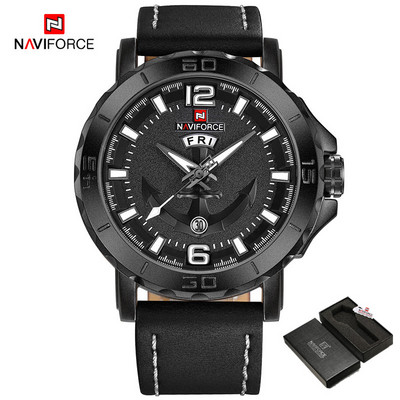 Jauns NAVIFORCE pulkstenis vīriešiem Modes ikdienas vīriešu kvarca rokas pulkstenis analogais datuma pulkstenis Luksusa zīmola Man sporta 3ATM ūdensizturīgs pulkstenis