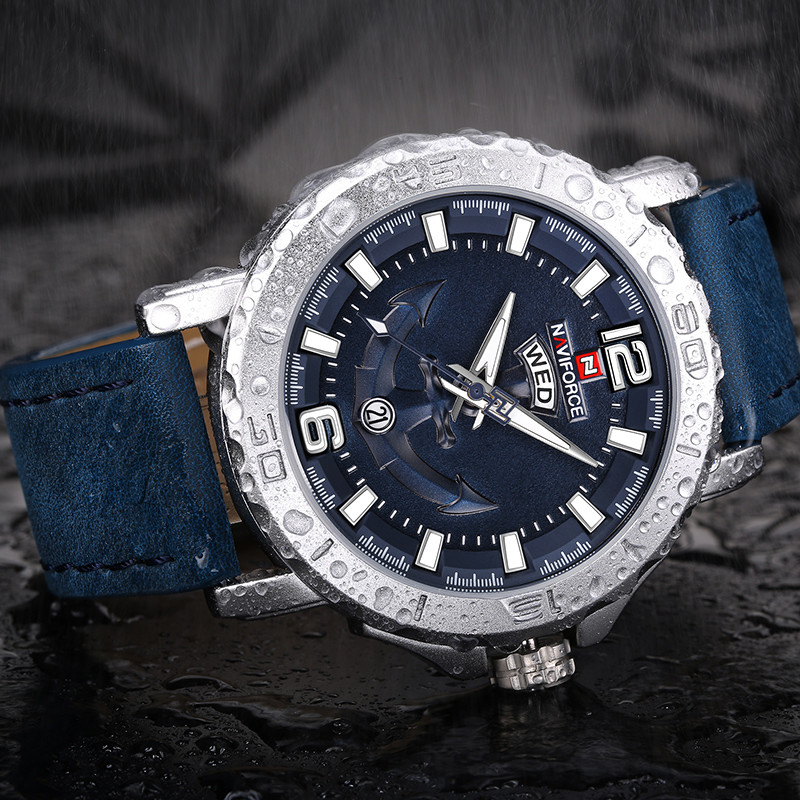 Jauns NAVIFORCE pulkstenis vīriešiem Modes ikdienas vīriešu kvarca rokas pulkstenis analogais datuma pulkstenis Luksusa zīmola Man sporta 3ATM ūdensizturīgs pulkstenis