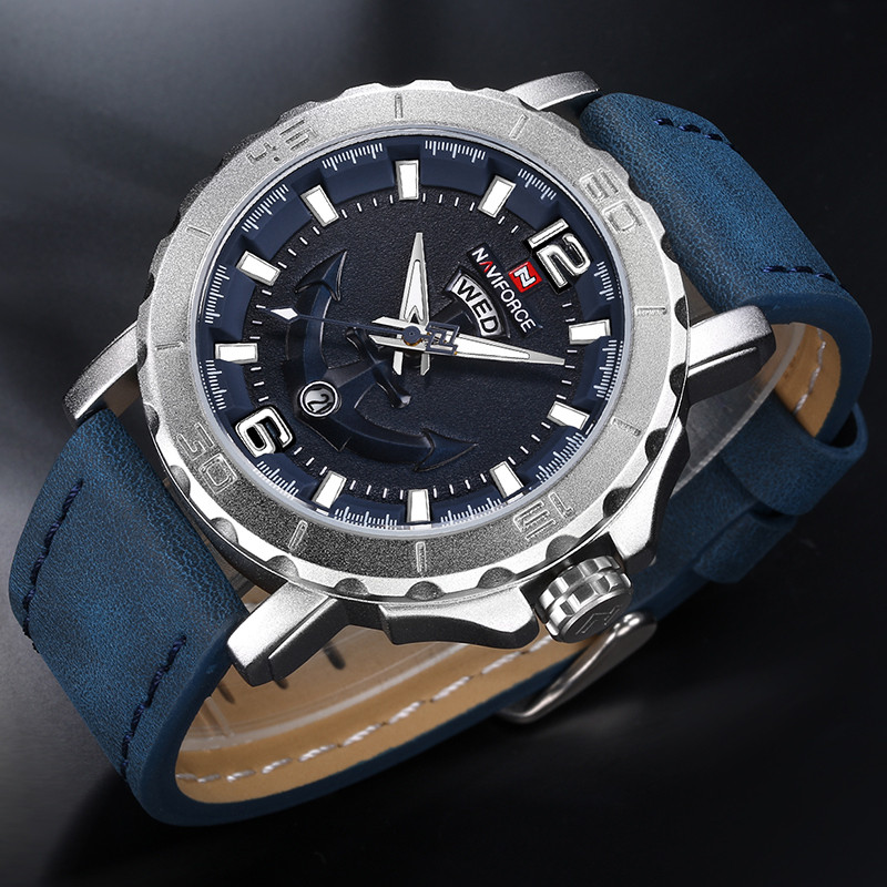 Jauns NAVIFORCE pulkstenis vīriešiem Modes ikdienas vīriešu kvarca rokas pulkstenis analogais datuma pulkstenis Luksusa zīmola Man sporta 3ATM ūdensizturīgs pulkstenis