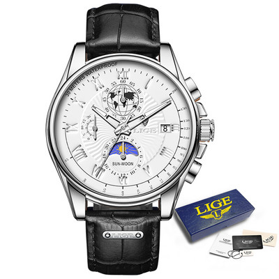 Pulksteņi Vīriešu 2022 LIGE Top zīmola luksusa ikdienas ādas kvarca vīriešu pulkstenis biznesa pulkstenis vīriešu sporta ūdensizturīgs datuma hronogrāfs