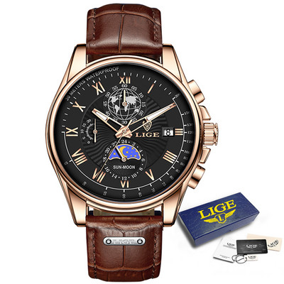 Pulksteņi Vīriešu 2022 LIGE Top zīmola luksusa ikdienas ādas kvarca vīriešu pulkstenis biznesa pulkstenis vīriešu sporta ūdensizturīgs datuma hronogrāfs