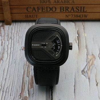UTHAI CE96 Пънк стил квадратен грамофон за момчета Модерен мъжки моден часовник с грамофон Wild Belt Водоустойчив кварцов часовник