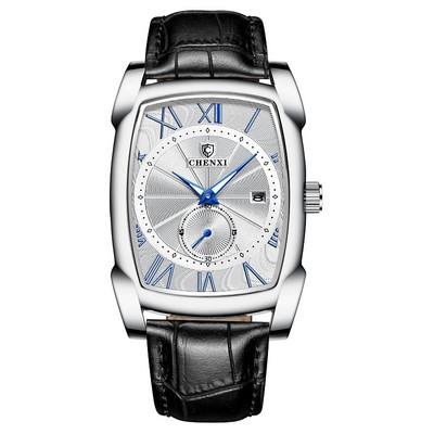 Vrhunska robna marka, ležerni modni satovi, muški pravokutni, veliki brojčanik, kronograf, kožna narukvica, poslovna haljina, muški ručni sat, sport na otvorenom