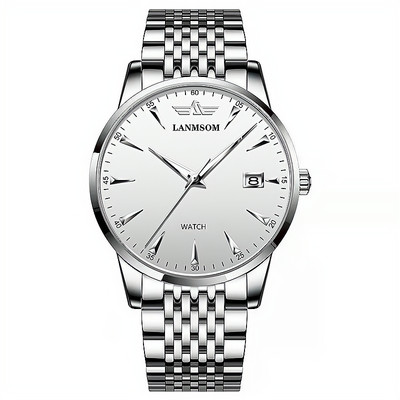 2023. gada jauns ikdienas sporta hronogrāfs vīriešu pulksteņi, nerūsējošā tērauda siksniņas rokas pulkstenis, liela izmēra kvarca pulkstenis ar gaismas rādītājiem un kastīti