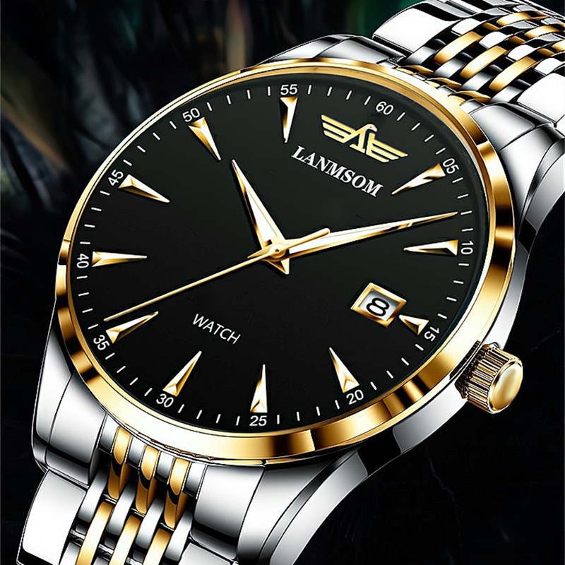 2023. gada jauns ikdienas sporta hronogrāfs vīriešu pulksteņi, nerūsējošā tērauda siksniņas rokas pulkstenis, liela izmēra kvarca pulkstenis ar gaismas rādītājiem un kastīti