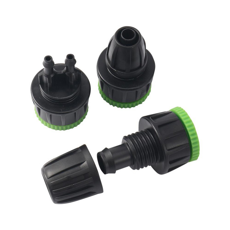 Dārza apūdeņošanas sistēma 1/2" līdz 3/4" sieviešu Eiropas standarta vītnes bloķēšanas savienotājs DN16 caurule 8/11 mm 4/7 mm šļūteņu sadalītāji